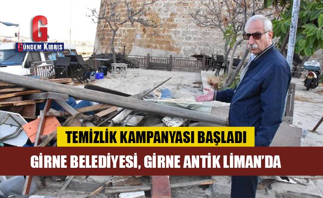 Girne Belediyesi, Girne Antik Liman’da temizlik kampanyası başlattı