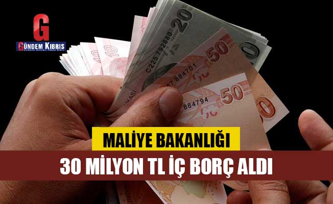 Maliye Bakanlığı 30 milyon TL iç borç aldı
