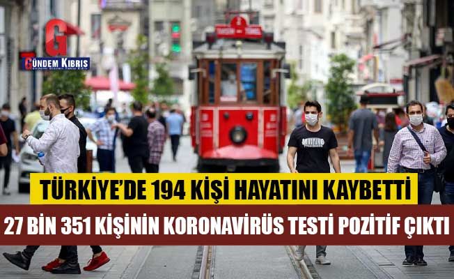 Türkiye'de 3 Ekim günü koronavirüs nedeniyle 194 kişi vefat etti