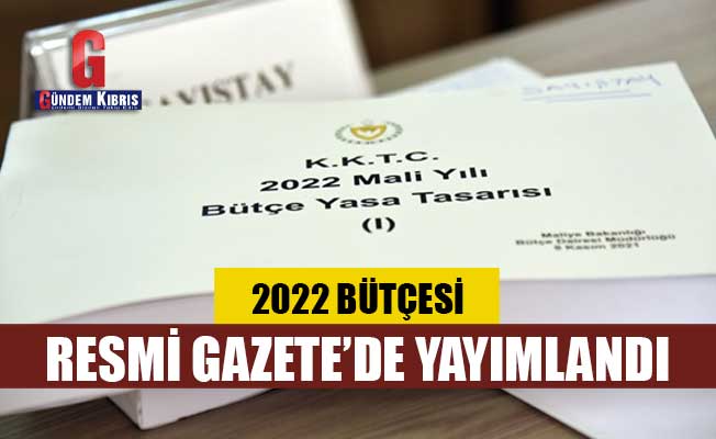 2022 Bütçesi Resmi Gazete’de Yayımlandı