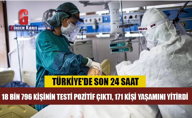 Türkiye'de 18 bin 796 kişinin testi pozitif çıktı, 171 kişi yaşamını yitirdi