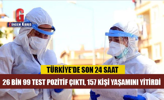Türkiye'de 26 bin 99 kişinin testi pozitif çıktı, 157 kişi yaşamını yitirdi