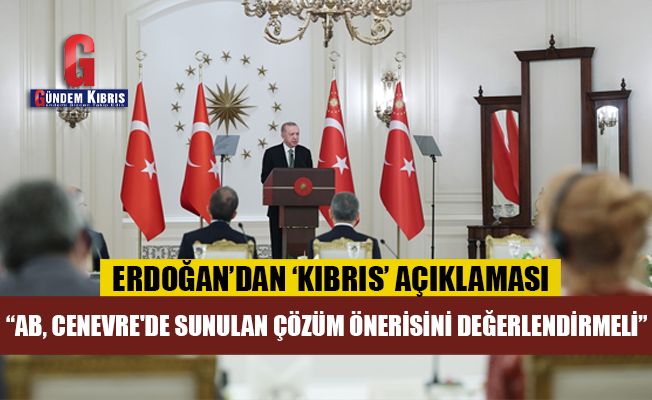 Erdoğan: Türkiye'nin Kıbrıs meselesine ilişkin duruşu nettir