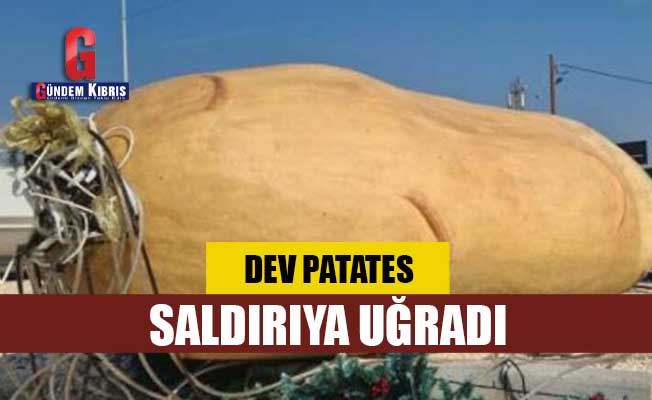 Güney Kıbrıs’ta tartışmalara neden olan ‘patates heykeli’ dibinden kesildi