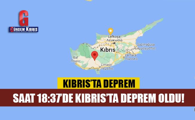 Kıbrıs'ta 3.2 şiddetinde deprem meydana geldi