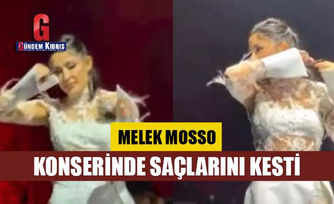 Melek Mosso İranlı kadınlara destek için Harbiye'deki konserinde saçlarını kesti!