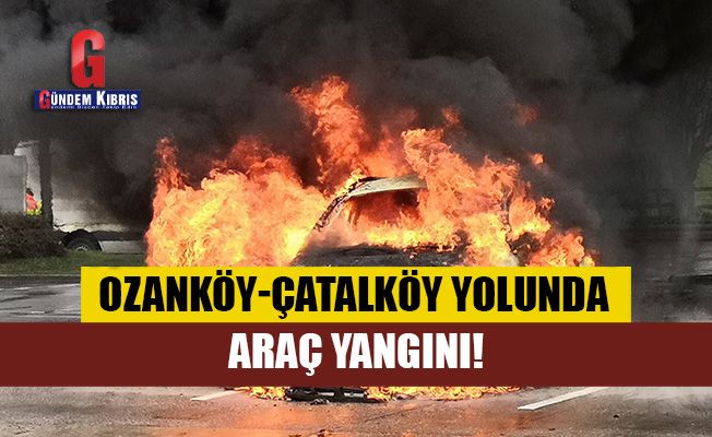 Ozanköy-Çatalköy yolunda araç yangını!