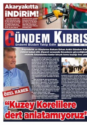 Gündem Kıbrıs Gazetesi - Kıbrıs Haber - 10.08.2022 Manşeti